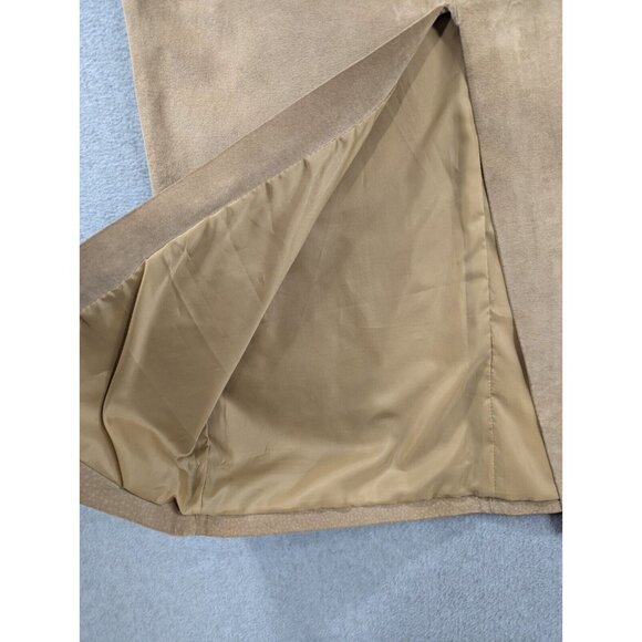 Bagatelle Leather Skirt Womens Size 14 Tan Suede Straight Zipper in the Front - Picture 9 of 13